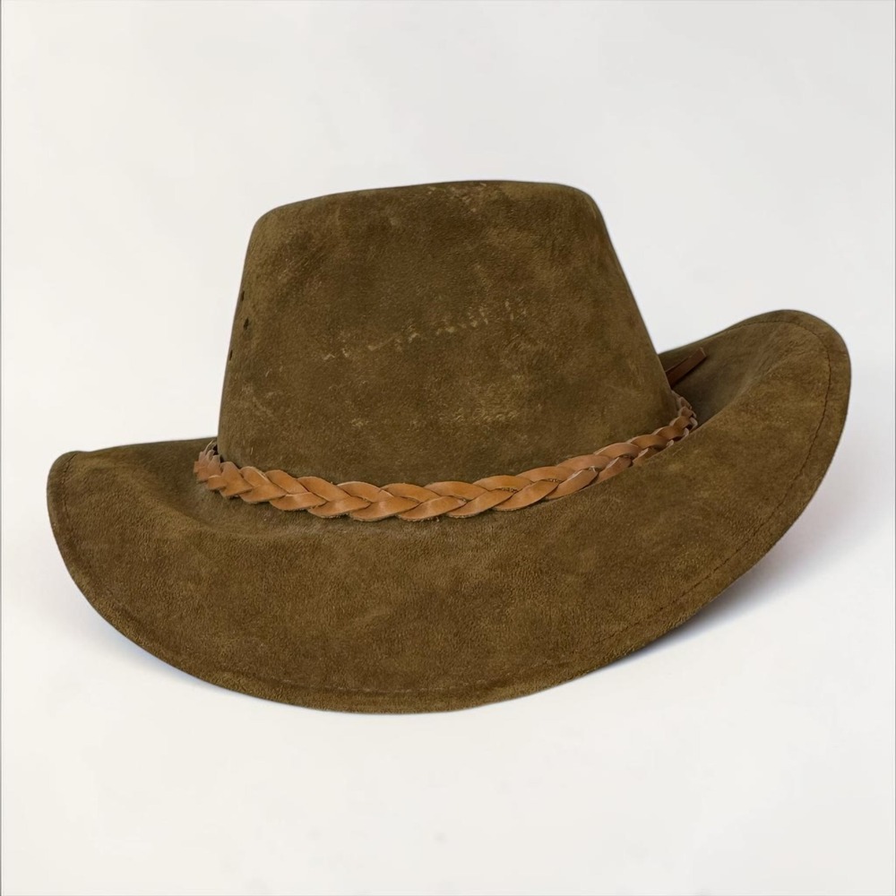 Vintage Walkabout Genuine Suede Leather Outback Hat